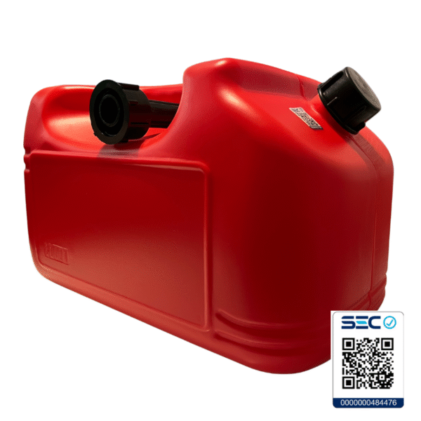 Bidón Plástico 20 Litros Rojo para Gasolina con vaciador Antivuelco - Imagen 2