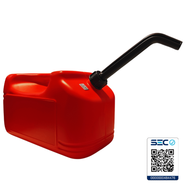 Bidón Plástico 20 Litros Rojo para Gasolina con vaciador Antivuelco - Imagen 3
