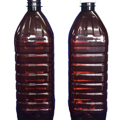 Botella PET 1 Litro Cuadrada Ámbar Oliva