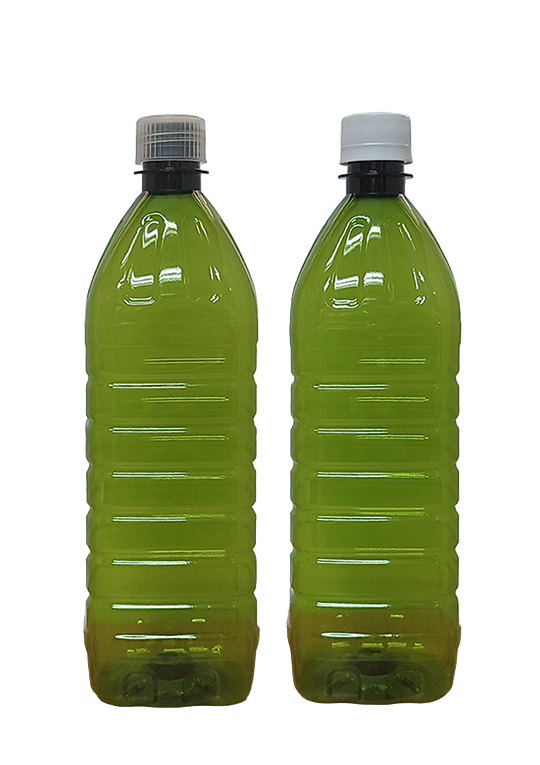 Botella PET 1 Litro Cuadrada Verde Oliva