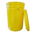 Balde Plástico 20 Litros Amarillo Con tapa