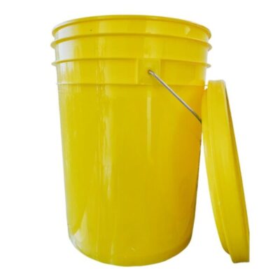 Balde Plástico 20 Litros Amarillo Con tapa