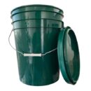 Balde Plástico 20 Litros Verde Con tapa