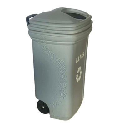 Basurero Plástico 120 litros Tarro Cuadrado